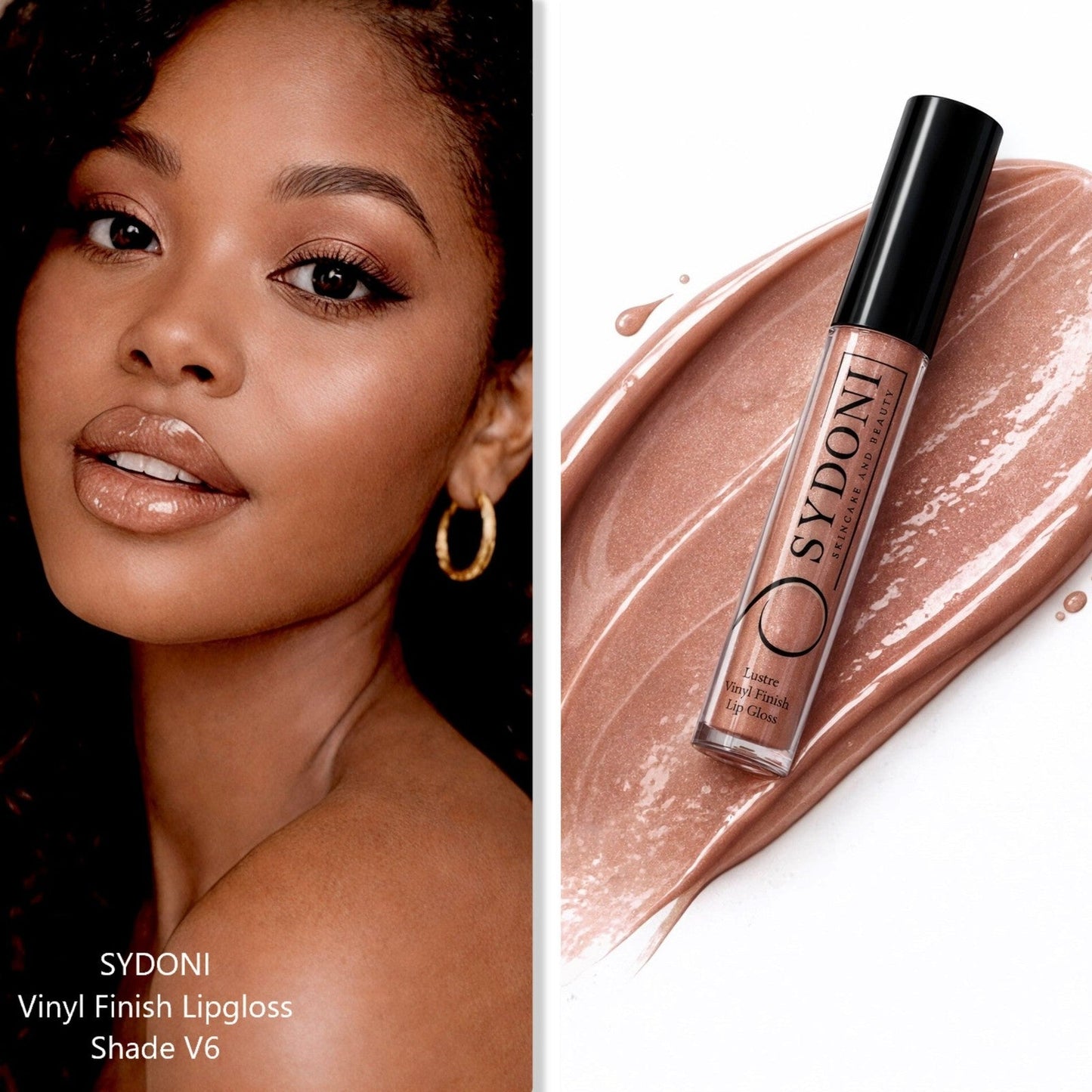 SYDONI LUSTRE VINYL FINISH LIPGLOSS SHADE V6 - Sheer Brown with Light Gold Shimmer
