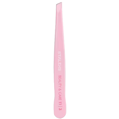 STALEKS BEAUTY & CARE 11 TYPE 3 EYEBROW TWEEZERS WIDE SLANT PINK TBC-11/3 - STALEKS™