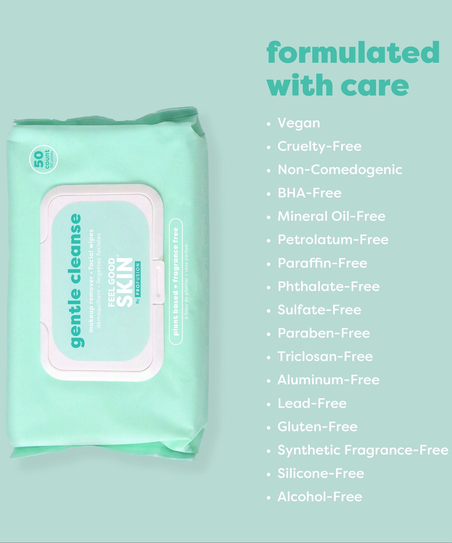 Feel Good Skin | Gentle Cleanse Makeup Remove Facial Wipes - 50 count