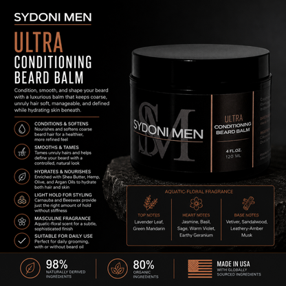 SYDONI MEN ULTRA CONDITIONING BEARD BALM | Soften, Hydrate & Tame120ml 4 fl. oz.