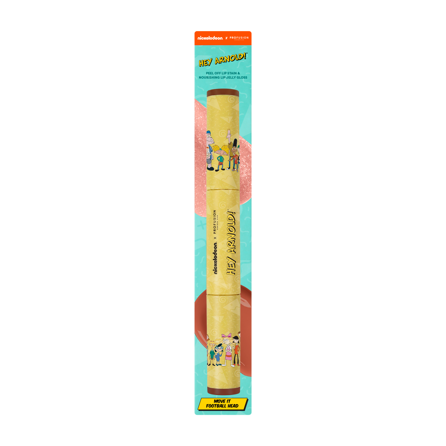 Hey Arnold! | Move It Football Head - Peel Off Lip Stain & Nourishing Lip Balm