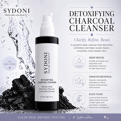 SYDONI DETOXIFYING CHARCOAL CLEANSER | Purify & Refresh Skin140g/ 5 fl. oz.